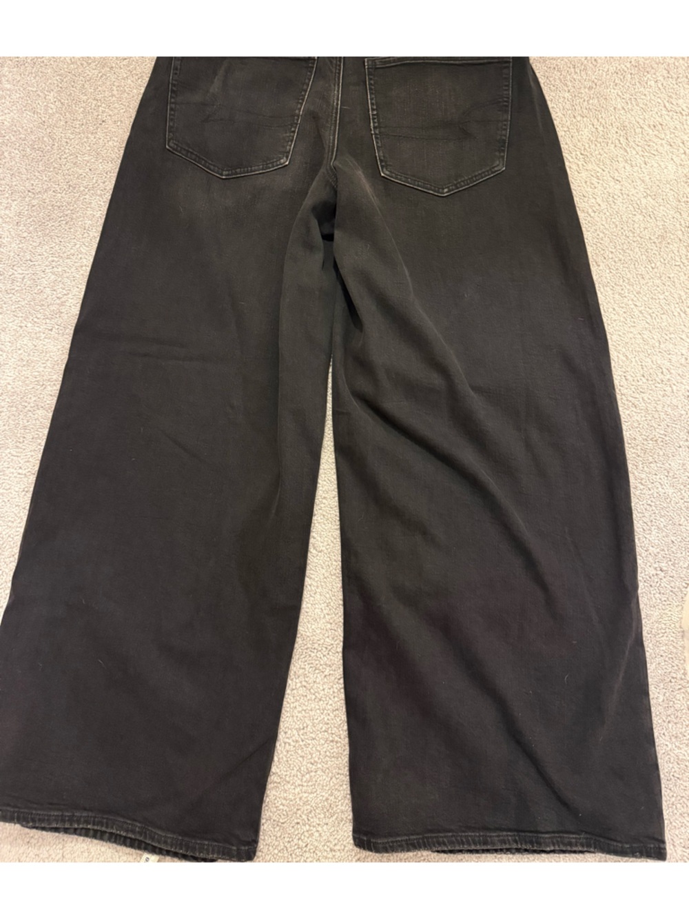 NWT Sz 12R American Eagle "Strigid" Super High Rise Ultra-Wide Leg Charcoal Jean - Picture 2 of 15